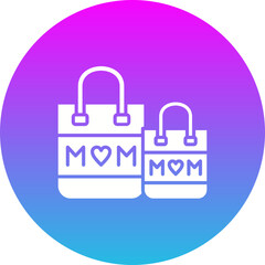 Shopping Bag Gradient Circle Glyph Inverted Icon