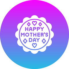 Mothers Day Gradient Circle Glyph Inverted Icon