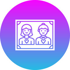 Family Gradient Circle Glyph Inverted Icon