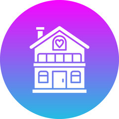 House Gradient Circle Glyph Inverted Icon