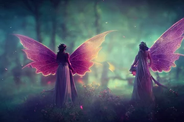 illustration of fairies with mythical wings