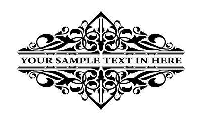  typographic text frame ornament design elements set 