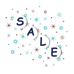 The winter sale with snowflakes. Vector illustration