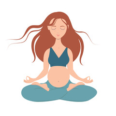 Beautiful pregnant woman in meditation