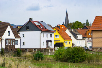Fototapeta na wymiar Breitenbach (Schauenburg) Dorfansicht in Nordhessen