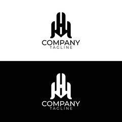 Obraz premium h building logo design and premium vector templates
