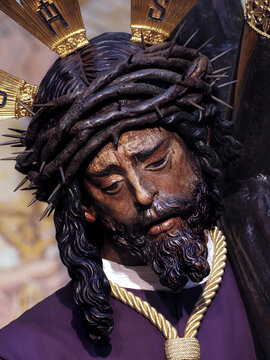 Primer plano imagen Jesus del Gran Poder Sevilla