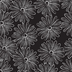 Seamless fabric of floral Line Pattern Vector, like ornament vector. Suit for package design, wallpaper, fashion print.
