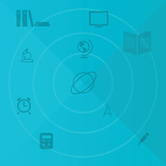 illustration of a infographic for education business vector blue background