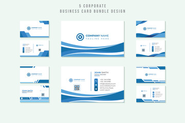 Premium Modern corporate business card design bundle Vector file.