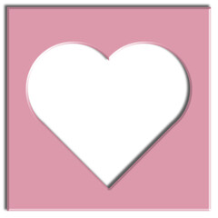 pink heart on a white
