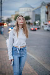 sexy sexy girl in the city at night