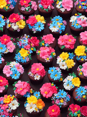 Wunderschöne Cupcakes mit Blüten Dekor