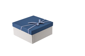 Blue Gift Box Isolated on White