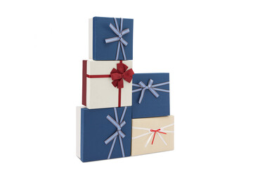 Blue Gift Box Isolated on White