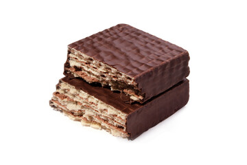 Tasty crispy chocolate wafer isolated