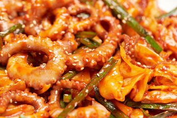 Spicy stir-fried octopus, Korean food