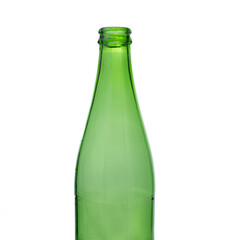 green glass bottle isolated on white background 