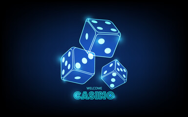 Casino and betting background, Game dices, futuristic digital innovation background vector illustration.
