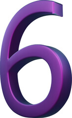 3d neon isometric purple number. Futuristic neon count down illustration, digital design for web e-commerce sales promotion, abstract six 6 symbol typography. Vector isolated on white background