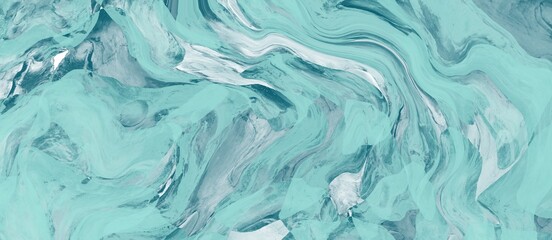 Fototapeta na wymiar blue water background - abstract painting of liquids swirling into each other