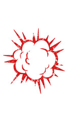 boom template sticker explosion red color