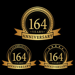 164 years anniversary logo collections. Set of 164th Anniversary logotype template. Vector and illustration. 