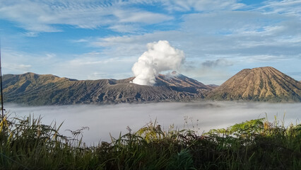 beautiful landscape bromo mountain indonesia, favorite tourism 