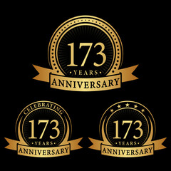 173 years anniversary logo collections. Set of 173rd Anniversary logotype template. Vector and illustration. 