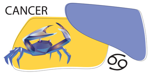 Cancer zodiac sign. Horoscope. Illustration for social networks.