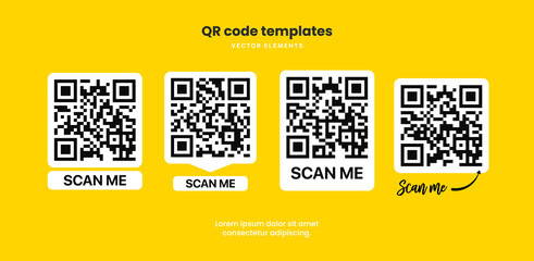 Scan QR code icon symbol sign. Digital scanning qr code template. QR code scan for smartphone. QR code for payment for mobile app, website, UI UX.