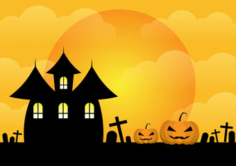 Fototapeta na wymiar Halloween with Ghost Pumpkin Suitable for advertising brochures