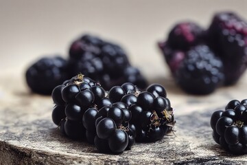  Black Berries of Eleutherococcus senticosus in nature