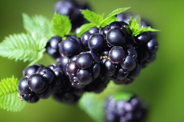  Black Berries of Eleutherococcus senticosus in nature