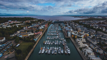 Fototapeta premium Aerial view of Marina 