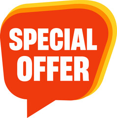 Speech bubble with special offer text. flat cartoon trend modern logotype graphic design isolated on white background