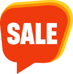 Speech bubble with Sale text. flat cartoon trend modern logotype graphic design isolated on white background