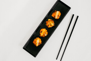 Dimsum or dumpling mentai on the plate