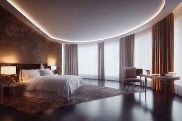 Luxury bedroom suite in the hotel