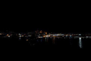 Portara at Chora of Naxos at night, Cyclades, Greece