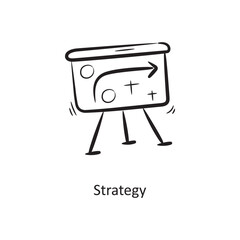 Strategy Outline Icon Design illustration. Project Management Symbol on White background EPS 10 File