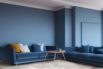 very huge_Luxury living room and blue sofa