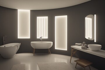 Fototapeta na wymiar White bathroom interior with reflection