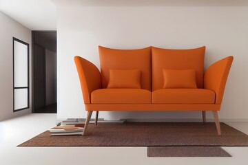 Original name(s): White wall interior living room have Big Orange Sofa
