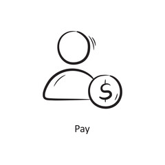 Pay Outline Icon Design illustration. Project Management Symbol on White background EPS 10 File