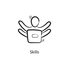 Skills Outline Icon Design illustration. Project Management Symbol on White background EPS 10 File