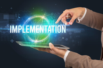 Close-up of a touchscreen, new tech concept