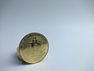 Bitcoin isolated on white background, cryptography, crypto currency