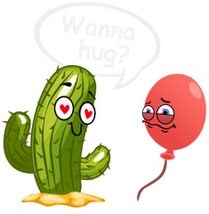 Cactus asks a balloon 