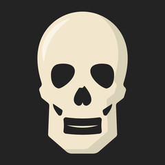 Vector graphic of skull. Simple skull illustration with flat design style. Suitable for content design assets